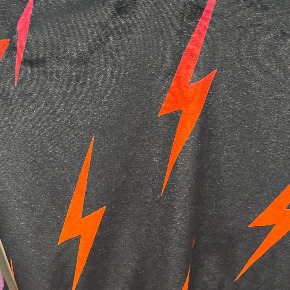 Aviator Nation Black Velvet Sweatshirt With Neon Colored Lightning Bolts - Picture 5 of 10